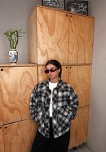Load image into Gallery viewer, Mercy Magnet Plaid Jacket: Black/Grey