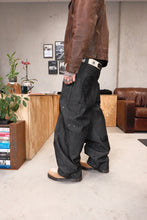 Load image into Gallery viewer, Raw Denim Pusher Pants: Faded Black