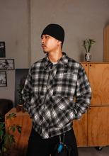 Load image into Gallery viewer, Mercy Magnet Plaid Jacket: Black/Grey