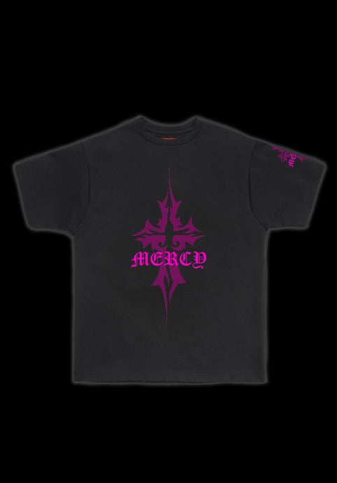 Cross Tee: Black/Hot Pink