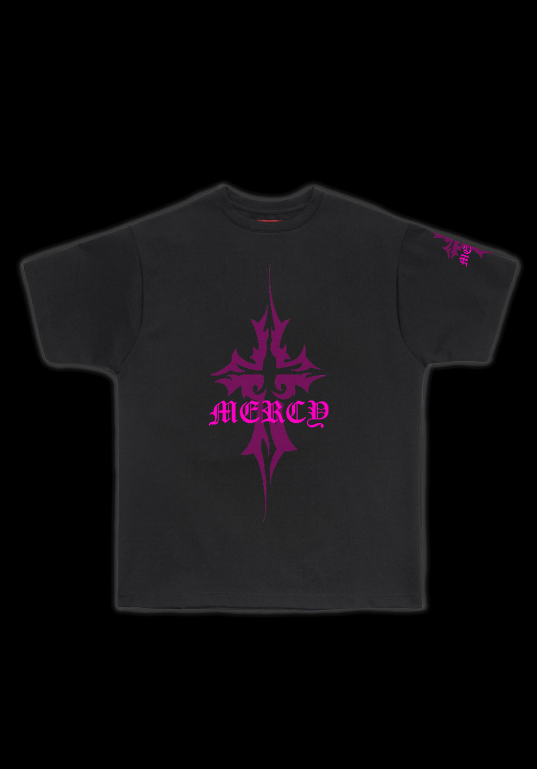 Cross Tee: Black/Hot Pink