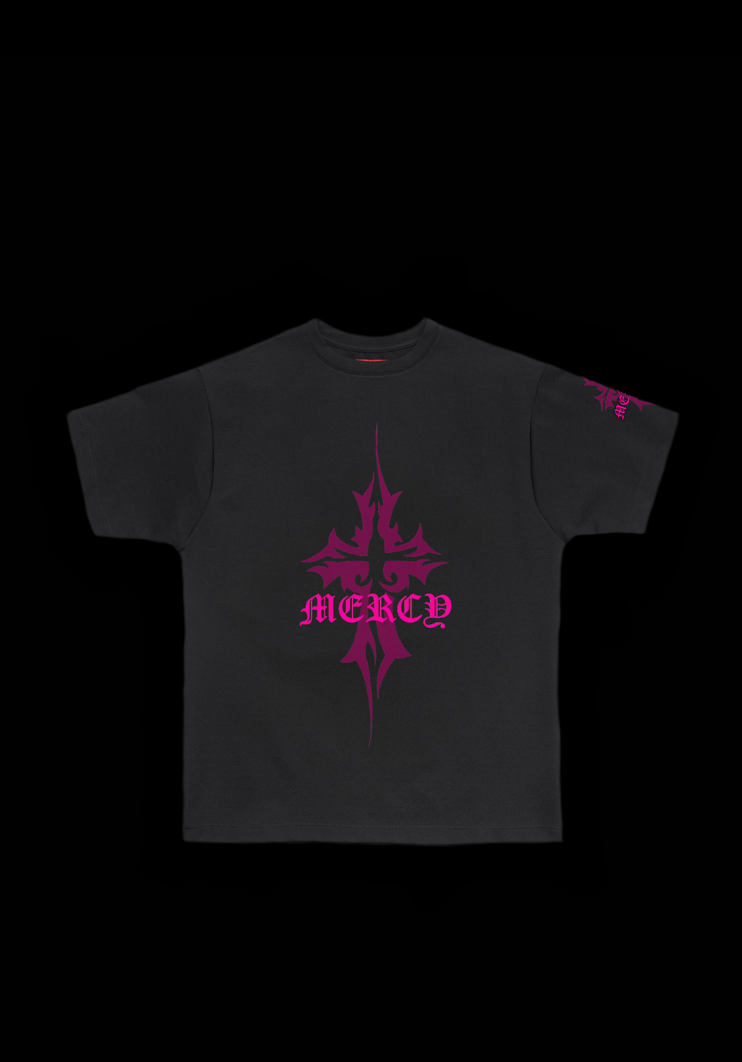 Cross Tee: Black/Hot Pink